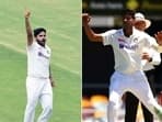 Shardul Thakur (L), Washington Sundar (centre) and Mohammed Siraj (R)