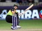 Australia's Matthew Wade bats during the Cricket Twenty20 World Cup semi-final match between Pakistan and Australia in Dubai, UAE, Thursday, Nov. 11, 2021.&nbsp;