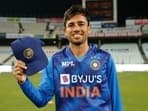 Ravi Bishnoi made his India debut in the first T20I against West Indies at the Eden Garden Stadium in Kolkata.