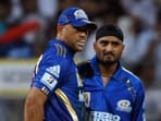 Andre Symonds and Harbhajan Singh during their playing days with Mumbai Indians&nbsp;