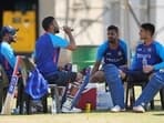 Indian cricket players take a rest during a practice session at Harare Sports Club ahead of their One-Day International cricket match against Zimbabwe in Harare, Zimbabwe,&nbsp;