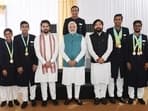 Sreeja Akula and the rest of India's TT contingent from CWG 2022