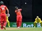 Zimbabwe batter Sikandar Raza in action against Australia