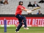 Dawid Malan fails to connect with the ball during the T20 World Cup 2022 match between England and Ireland