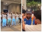 Rohit Sharma's friends and family welcome India captain at his Mumbai residence