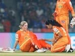 Mumbai, Mar 04 (ANI): Gujarat Giants Captain Beth Mooney is retired hurt during the inaugural Women's Premier League (WPL) match against Mumbai Indians, at Dr DY Patil Sports Academy, in Mumbai on Saturday. (ANI Photo)
