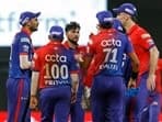 Delhi Capitals players celebrating after picking a wicket