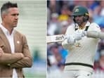Nathan Lyon (R) came out to bat despite calf injury during Day 4 of the second Ashes Test