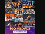 India breached the 100th mark at Asian Games
