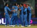 Afghanistan players celebrate after the match