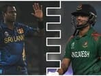 Sri Lanka's Angelo Mathews bagged the wicket of Bangladesh skipper Shakib Al Hasan in the 31st over