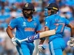 India's Rohit Sharma and Shubman Gill in action running between the wickets 
