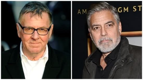 Tom Wilkinson died on Saturday at the age of 75; George Clooney (right) paid him a tribute.