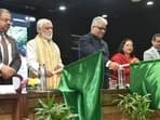 Union Minister for Environment, Forest and Climate Change and Labour and Employment Bhupender Yadav launching the National Transit Pass System (NTPS) pan-India.