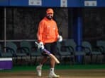 India captain Rohit Sharma during a practice session ahead of the first T20I