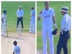 James Anderson complains to the umpire about Ashwin