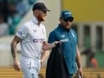 England's Ben Stokes with coach Brendon McCullum during the 2nd Test against India in Visakhapatnam