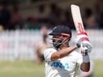 New Zealand's Daryl Mitchell bats during day two of the first cricket test match vs South Africa
