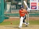 India's Dhruv Jurel during a practice session 