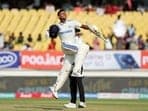Yashasvi Jaiswal celebrates his century during Day 3 of the 3rd Test match against England, at Saurashtra Cricket Association Stadium in Rajkot 

