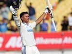 India's Yashasvi Jaiswal celebrates his century during Day 3 of the 3rd Test match against England
