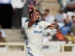 Akash Deep bowls on Day 1 of the 4th Test match against England

