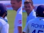 James Anderson and Rohit Sharma's exchange.  