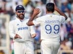 Ravichandran Ashwin and skipper Rohit Sharma during the Test series against England 