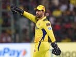 MS Dhoni during the IPL 2023 cricket match between Royal Challengers Bangalore and Chennai Super Kings,