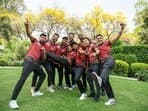 A candid moment with some of the members of India men's hockey team (L-R) Abhishek, Gurjant Singh, Manpreet Singh, Vivek Sagar, Harmanpreet Singh, Mandeep Singh, PR Sreejesh, Nilakanta Sharma, and Krishan Pathak.