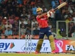 Punjab Kings' Shashank Singh plays a shot during the match against Gujarat Titans in the Indian Premier League (IPL) 2024, at Narendra Modi Stadium


