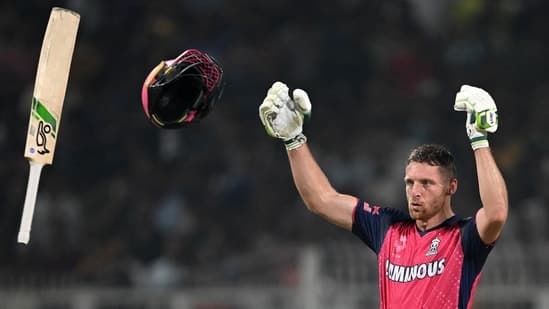 Jos Buttler almost single-handedly led Rajasthan Royals to a record-equalling chase of 224 against the Kolkata Knight Riders with an unbeaten 107 off 60 balls.