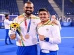 India goalkeepers PR Sreejesh and Krishan Bahadur Pathak