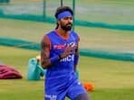 Mullanpur: Mumbai Indians' captain Hardik Pandya during a training session ahead of the Indian Premier League (IPL) 2024 cricket match between Punjab Kings and Mumbai Indians