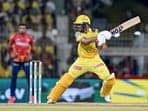 Chennai Super Kings' captain Ruturaj Gaikwad plays a shot during the Indian Premier League (IPL) Twenty20 cricket match 