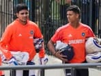 Shubman Gill and Yashasvi Jaiswal during a practice session.