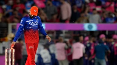 RCB's hopes of winning a first-ever IPL title went up in smoke as they lost to RR by six wickets in Ahmedabad. RCB were restricted to a score of 172/8 and RR chased it down with an over to spare. RR thus came out of a four-match losing streak while RCB's winning run came to an end on six matches.&nbsp;