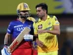 Virat Kohli (L) with Deepak Chahar during IPL 2024