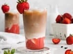 Iced strawberry latte