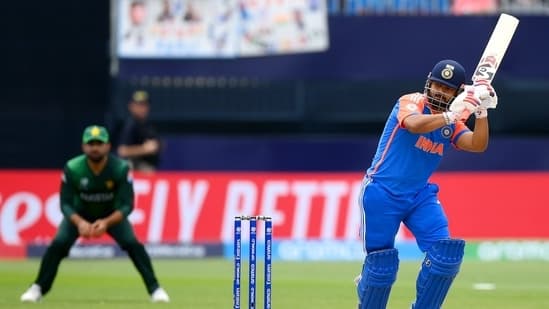 India's Rishabh Pant in action during the Group A match against Pakistan in the ICC T20 World Cup 2024, at Nassau County International Cricket Stadium in New York on Sunday.