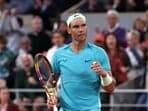 Spain's Rafael Nadal reacts during French Open 2024