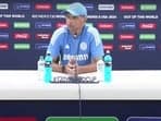 Rahul Dravid during his press conference ahead of India's match against Afghanistan 