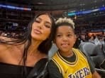 Kim Kardashian and Saint West in 2023.