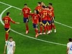 Euro 2024 - Group B - Spain v Italy - Spain celebrate after the match