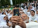 Posting pictures on X, Modi wrote, “Post Yoga selfies in Srinagar! Unparalleled vibrancy here, at the Dal Lake.”