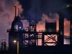 Tata Steel's Port Talbot steel production plant is seen at night time (Toby Melville/Reuters)