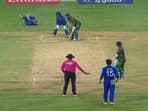 Gulbadin Naib fell to the ground suddenly in the 12th over Bangladesh's innings