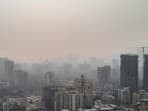 Thane, India - November,09, 2023: Air quality has deteriorated in Mumbai -Thane as well as surrounding suburbs for the past few days Due to this, air pollution is seen in the thane city,in Thane, in Mumbai, India, on, Thursday, November ,09, 2023. ( Praful Gangurde / HT Photo )