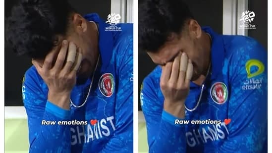 Rahmanullah Gurbaz in tears after Afghanistan beat Bangladesh