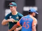 India's captain Rohit Sharma and Australia's captain Mitchell Marsh